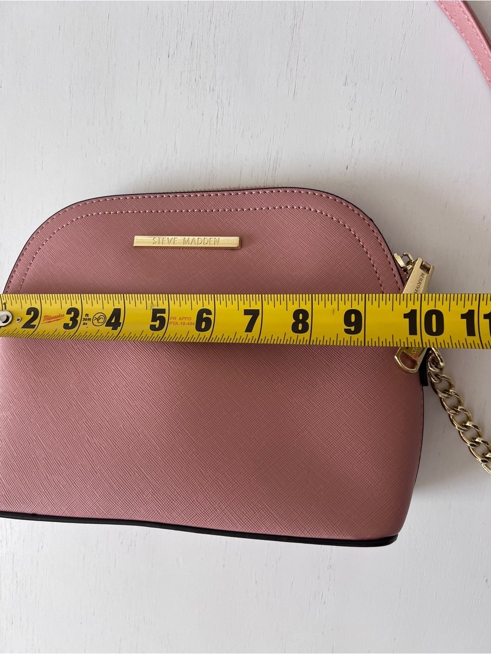 Steve Madden Bjaylin Dome Crossbody Bag - Mauve Pink Gold Hardware - Picture 7 of 10
